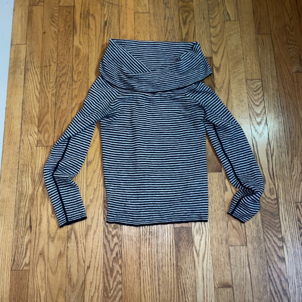 Striped Madewell off the shoulder sweater